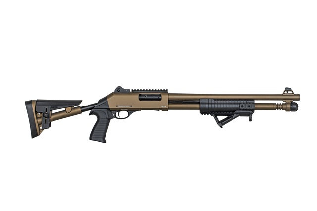 SP-4, 12ga pump-automatic shotgun, M4 Clone, Bronze